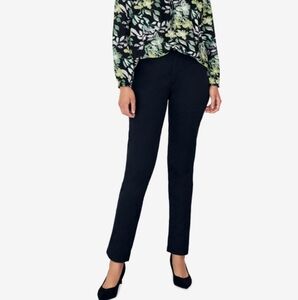 NEW Ellos Black Modern Stretch Tapered Leg Chino Pants Size 18